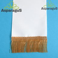 KOSZORÚ SZALAG 10CMX200CM SIMA/FEHÉR/ARANY ROJT (10DB/CS)