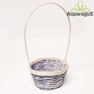 BAMBUSZ KOSÁR FÜLLEL D:16 H:9,5CM FÜL:32CM/LILA