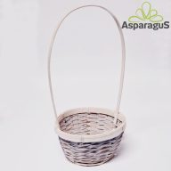 BAMBUSZ KOSÁR FÜLLEL D:16 H:9,5CM FÜL:32CM/SZÜRKE
