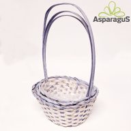   BAMBUSZ KOSÁR OVÁLIS D:25 H:12CM FÜL:42CM/ VILÁGOS LILA/S/3