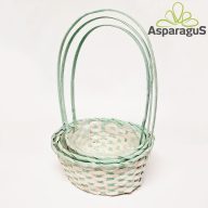   BAMBUSZ KOSÁR OVÁLIS D:25 H:12CM FÜL:42CM/ VILÁGOS ZÖLD/S/3