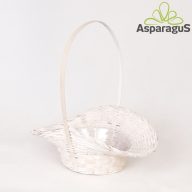 BAMBUSZ FLORENTIN KOSÁR  D:20CM H:8CM FÜL:34CM/FEHÉR