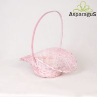 BAMBUSZ FLORENTIN KOSÁR  D:20CM H:8CM FÜL:34CM/RÓZSASZÍN