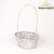 BAMBUSZ KOSÁR FÜLLEL D:23 H:11CM FÜL:35CM/SZÜRKE