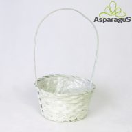 BAMBUSZ KOSÁR FÜLLEL D:23 H:11CM FÜL:35CM/ALMAZÖLD