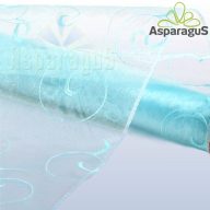 ORGANZA HÍMZETT INDÁS 48CMX5M/ VILÁGOS KÉK