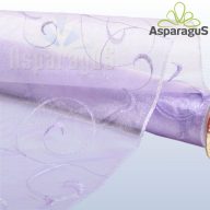 ORGANZA HÍMZETT INDÁS 48CMX5M/ VILÁGOS LILA