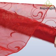 ORGANZA HÍMZETT INDÁS 48CMX5M/ BORDÓ