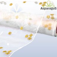 ORGANZA HIMZETT VIRÁGOS 48CMX5M/ ARANY