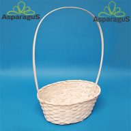 BAMBUSZ KOSÁR FÜLLEL D:30X22CM H:13CM  F:49CM/FEHÉR