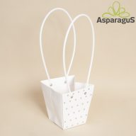 12,5X11,5X8CM VIRÁGTÁSKA PÖTTYÖS/FEHÉR (5DB/CS)