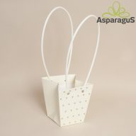 12,5X11,5X8CM VIRÁGTÁSKA PÖTTYÖS/KRÉM (5DB/CS)