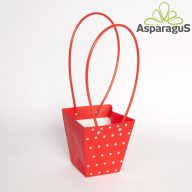 12,5X11,5X8CM VIRÁGTÁSKA PÖTTYÖS/PIROS (5DB/CS)