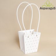 15,5X13X9CM VIRÁGTÁSKA PÖTTYÖS/FEHÉR (5DB/CS)