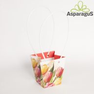 12,5X12X8CM VIRÁGTÁSKA/TULIPÁNOS/FEHÉR (5DB/CS)