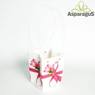 15,5X13X9CM VIRÁGTÁSKA/TULIPÁNOS/FEHÉR (5DB/CS)
