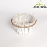 FA ASZTALI DEKOR LÁDA KEREK D:18CM H:9CM/ FEHÉR