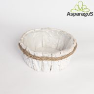 FA ASZTALI DEKOR LÁDA KEREK D:21CM H:9CM/ FEHÉR