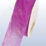 ORGANZA DRÓTOS SZÖVÖTT SZÉLŰ 38MMX10M/ CIKLÁMEN