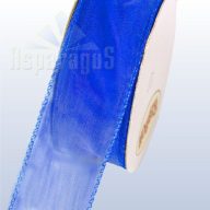 ORGANZA DRÓTOS SZÖVÖTT SZÉLŰ 38MMX10M/ KÉK
