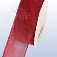 ORGANZA DRÓTOS SZÖVÖTT SZÉLŰ 38MMX10M/BORDÓ