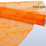 ORGANZA HÍMZETT INDÁS 48CMX10M/ NARANCS