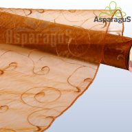 ORGANZA HÍMZETT INDÁS 48CMX10M/ BARNA