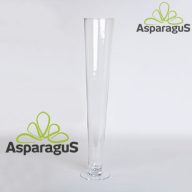 ÜVEG VÁZA HENGERES, TALPAS D:11CM H:60CM