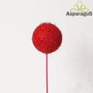GLITTERES SIZÁLOS BETŰZŐ GÖMB/ PIROS (5DB/ CS)