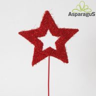 GLITTERES SIZÁLOS BETŰZŐ CSILLAG/ PIROS (5DB/ CS)