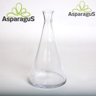 ÜVEG VÁZA TALPAS D:15X4CM H:28CM