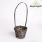 BAMBUSZ KOSÁR FÜLLEL D: 8x12x7CM H: 21CM/ SZÜRKE