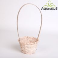 BAMBUSZ KOSÁR FÜLLEL D:13CM H:10CM FÜL:30CM/ FEHÉR