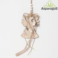 FA ANGYALKA AKASZTÓVAL 7X10CM/ NATÚR/ DB